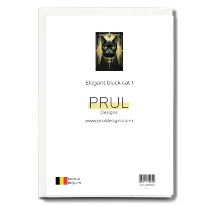 Elegant black cat I - Greeting Card