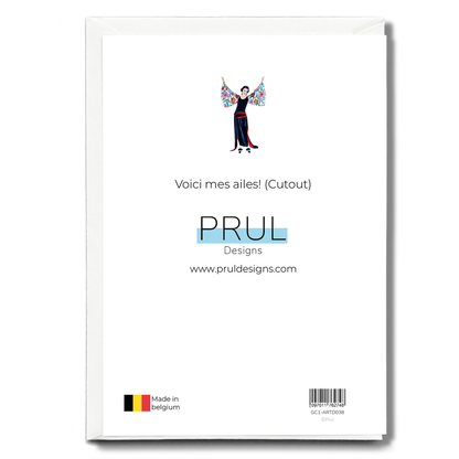 Voici mes ailes! (Cutout) - Greeting Card