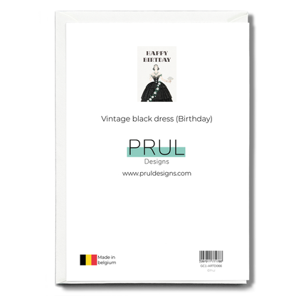 Vintage black dress (Birthday) - Greeting Card