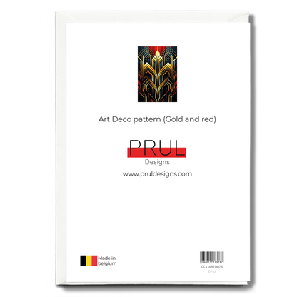 Art Deco pattern (Gold and red) - Greeting Card