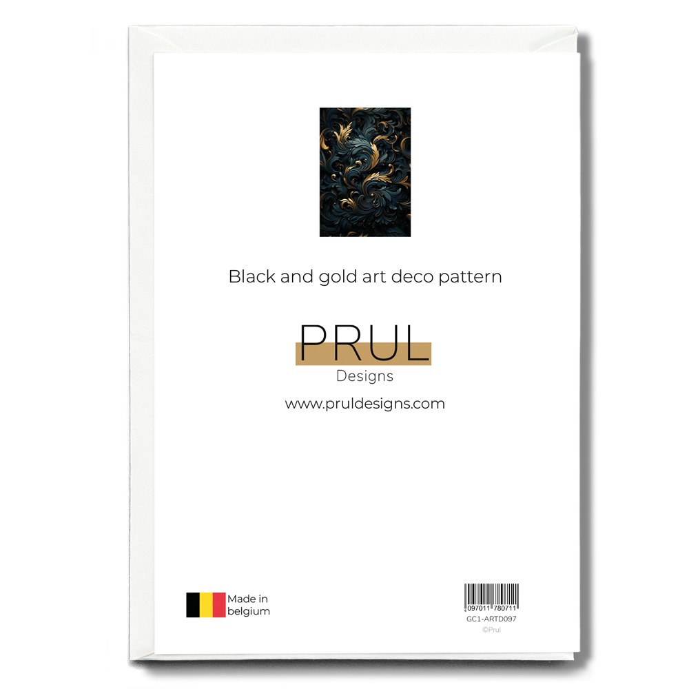 Black and gold art deco pattern - Greeting Card
