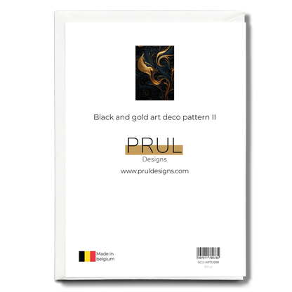 Black and gold art deco pattern II - Greeting Card