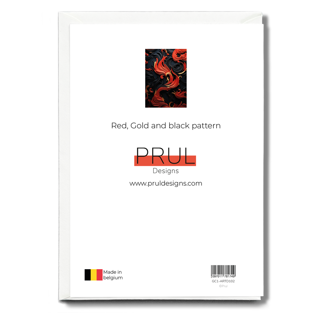 Red, Gold and black pattern - Greeting Card