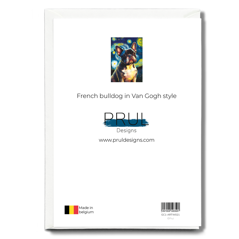 French bulldog in Van Gogh style - Greeting Card