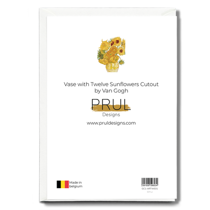 Vase with Twelve Sunflowers Cutout By Van Gogh - Greeting Card