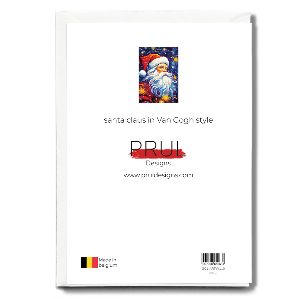 santa claus in Van Gogh style - Greeting Card