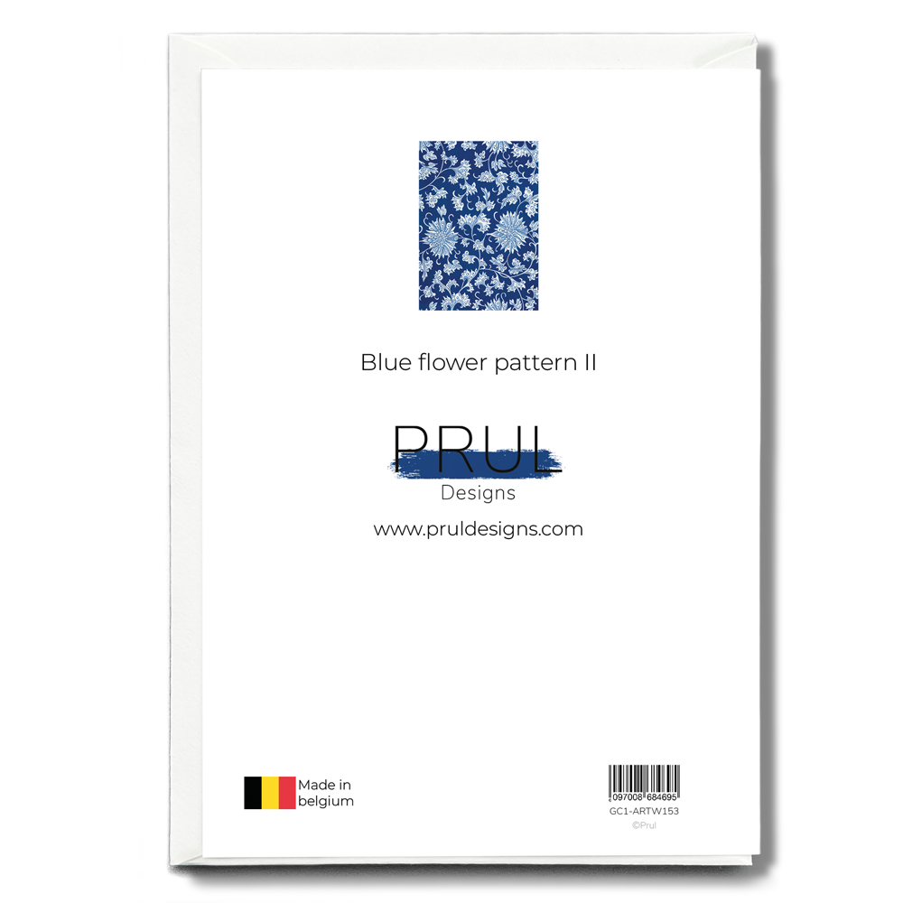 Blue flower pattern II - Greeting Card