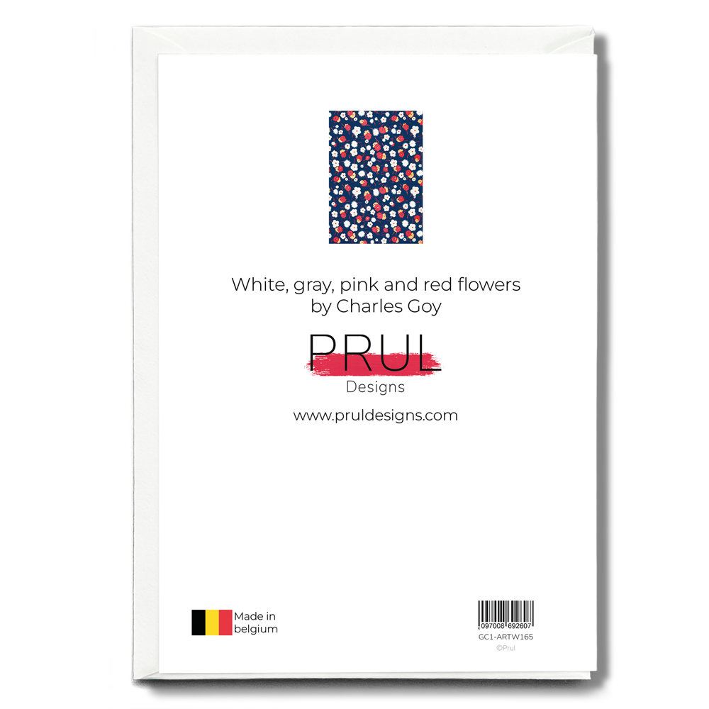 White, gray, pink and red flowers by Charles Goy - Greeting Card