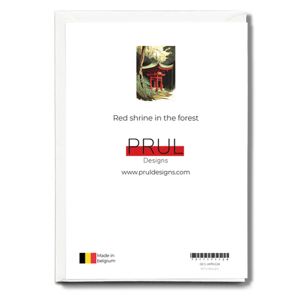 Red shrine in the forest - Greeting Card