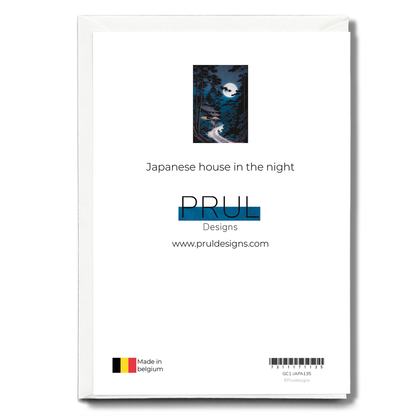Japanese house in the night - Greeting Card