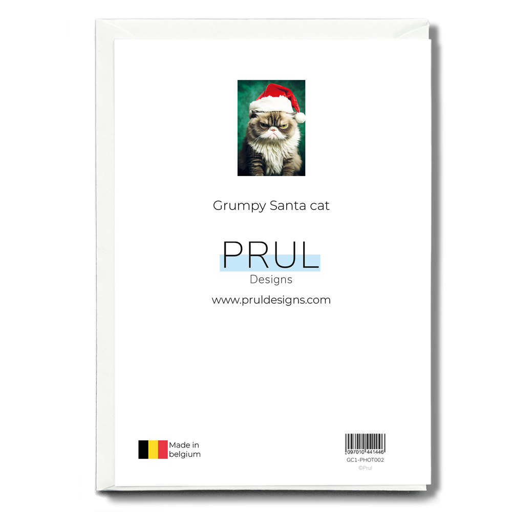 Grumpy Santa cat - Greeting Card