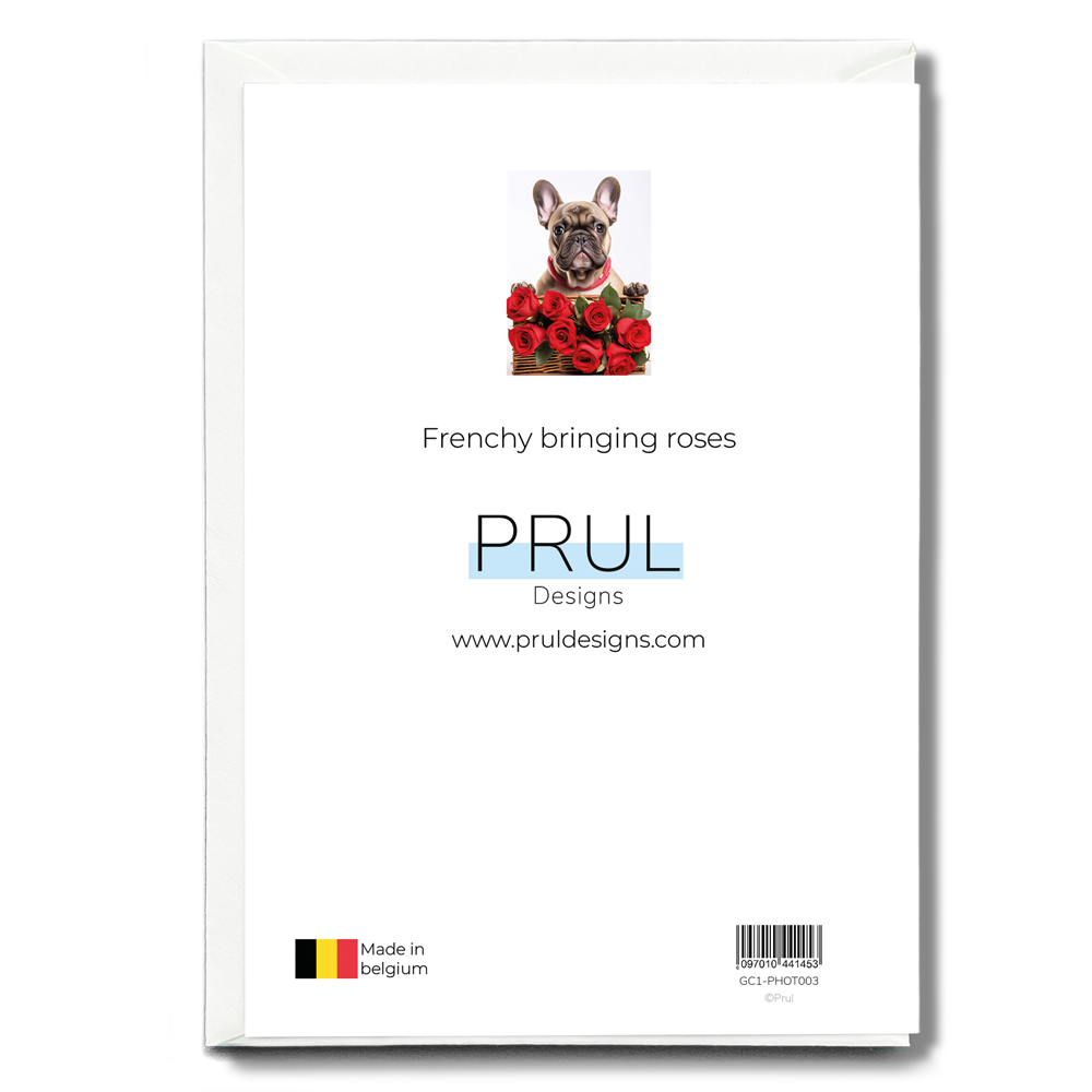 Frenchy bringing roses - Greeting Card