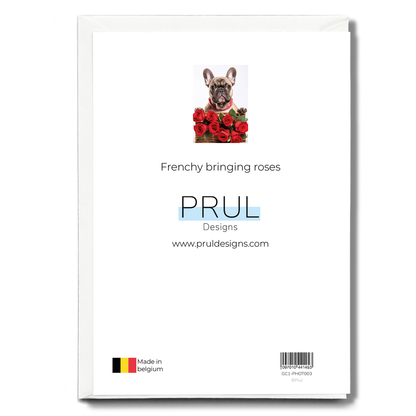 Frenchy bringing roses - Greeting Card