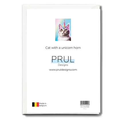 Cat with a unicorn horn - Greeting Card