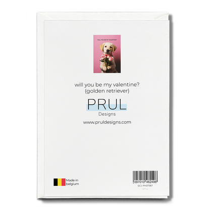 will you be my valentine? (golden retriever) - Greeting Card