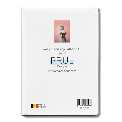 will you be my valentine? (Cat) - Greeting Card