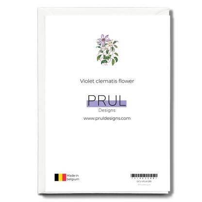 Violet clematis flower - Wenskaart