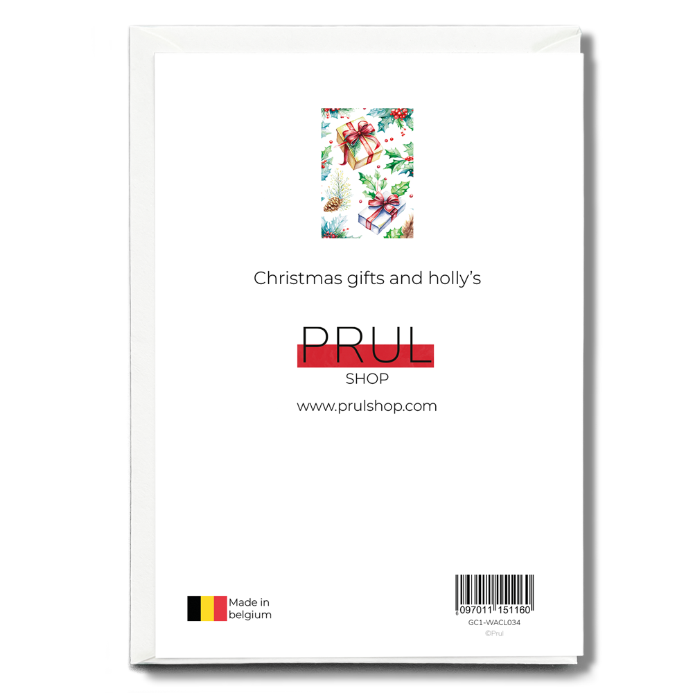 Christmas gifts and holly's - Greeting Card