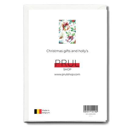 Christmas gifts and holly's - Greeting Card
