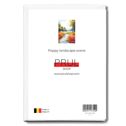 Poppy landscape scene - Greeting Card
