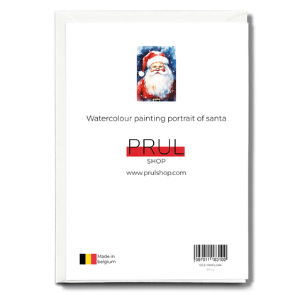 Watercolour painting portrait of santa - Greeting Card