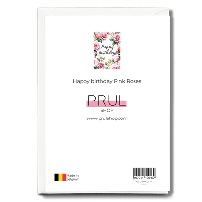 Happy birthday Pink Roses - Greeting Card