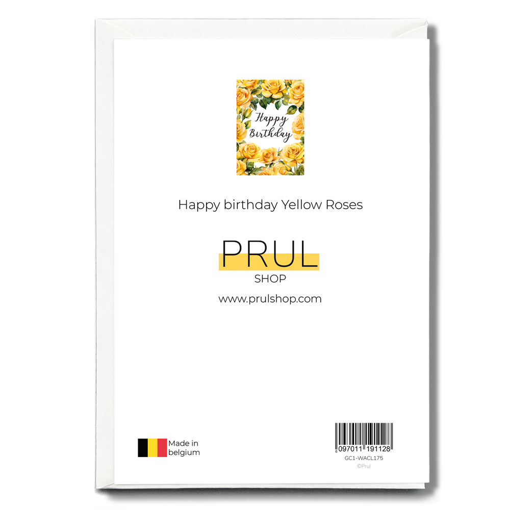 Happy birthday Yellow Roses - Greeting Card