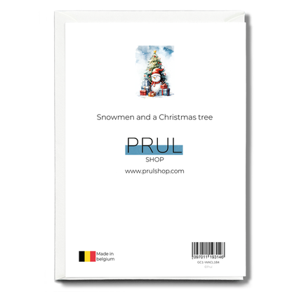Snowmen and a Christmas tree - Greeting Card