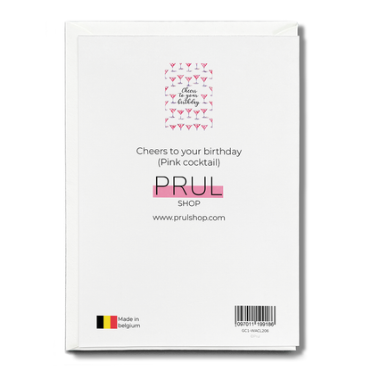 Cheers to your birthday (Pink cocktail) - Greeting Card