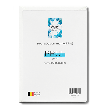 Hoera! Je communie (blue) - Greeting Card