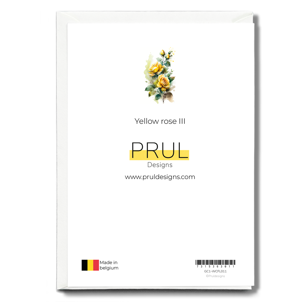 Yellow rose III - Wenskaart