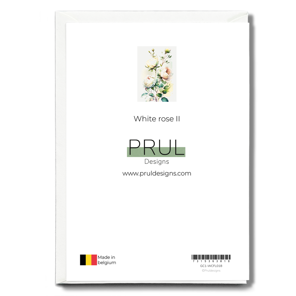 White rose II - Wenskaart