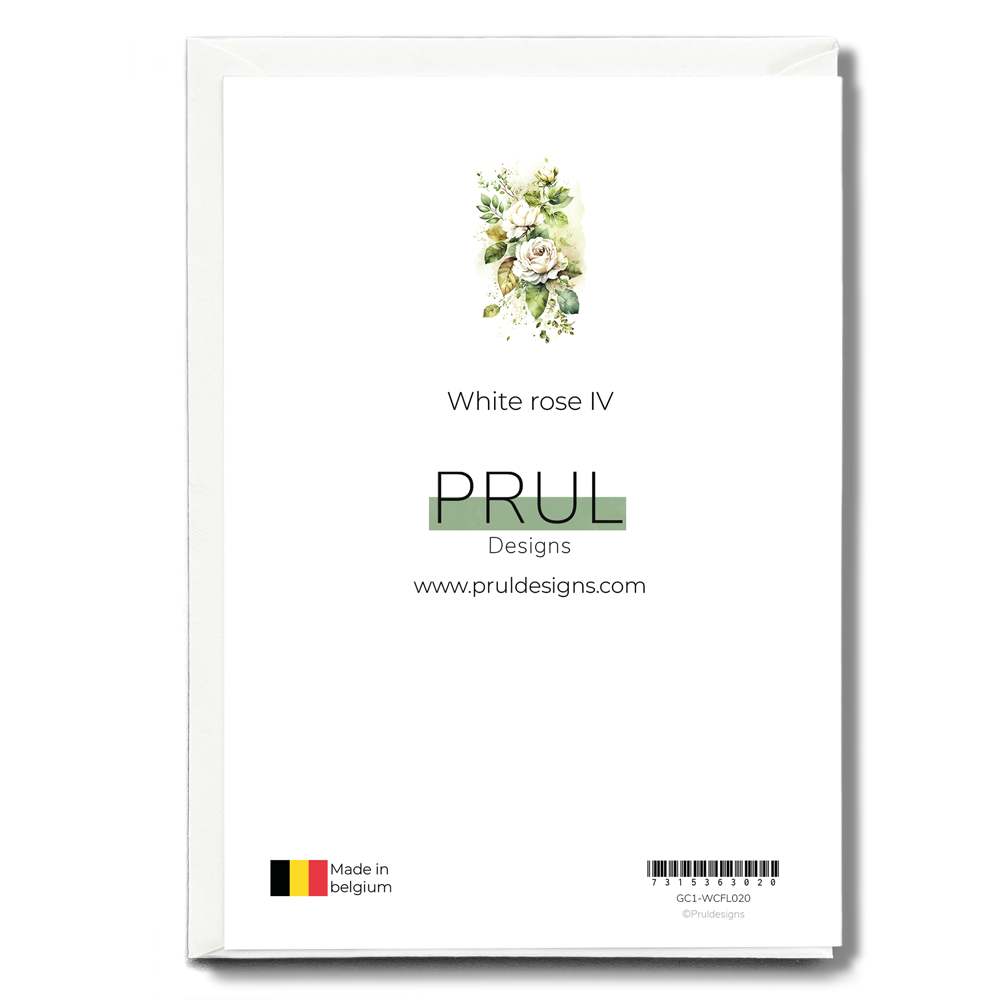 White rose IV - Wenskaart