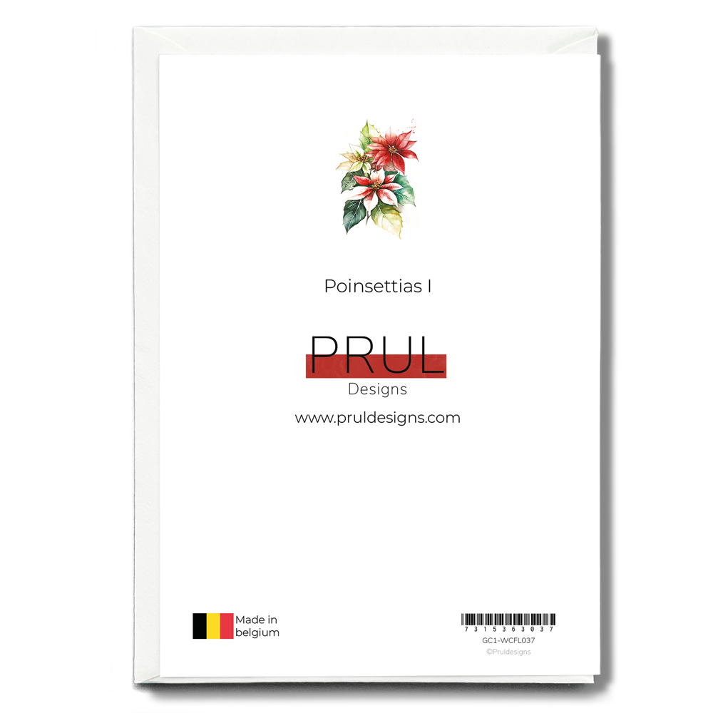 Poinsettias I - Wenskaart