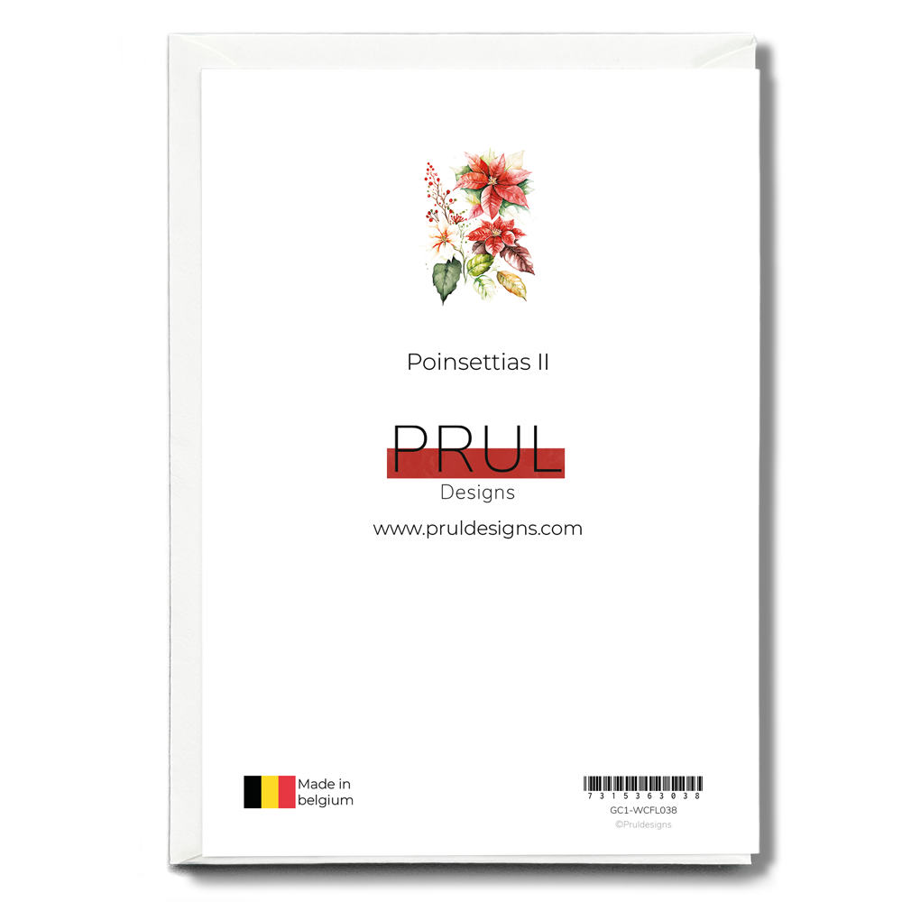Poinsettias II - Wenskaart