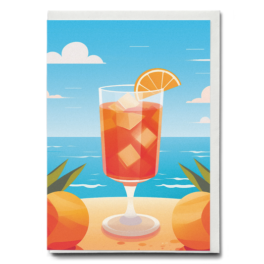 Aperol Spritz at the beach - Greeting Card
