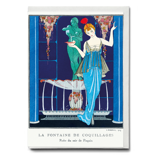 La Fontaine de coquillages: Robe du soir de Paquin - Greeting Card