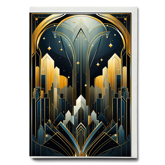Art Deco pattern (Gold) - Greeting Card