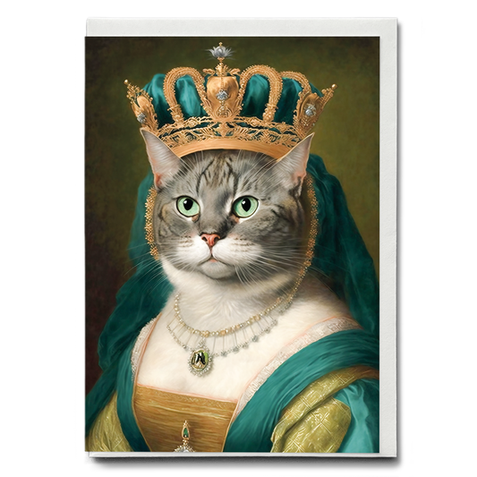 Renaissance painting of a Maine as a queen - Greeting Card