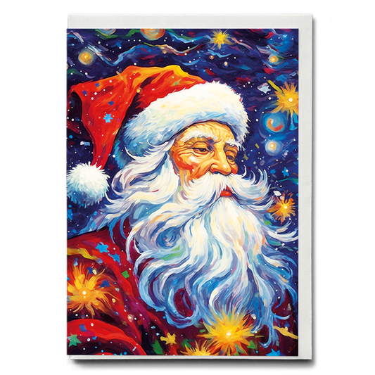 santa claus in Van Gogh style - Greeting Card