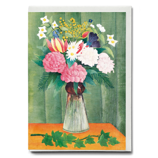 Flowers in a Vase by Henri Rousseau - Greeting Card