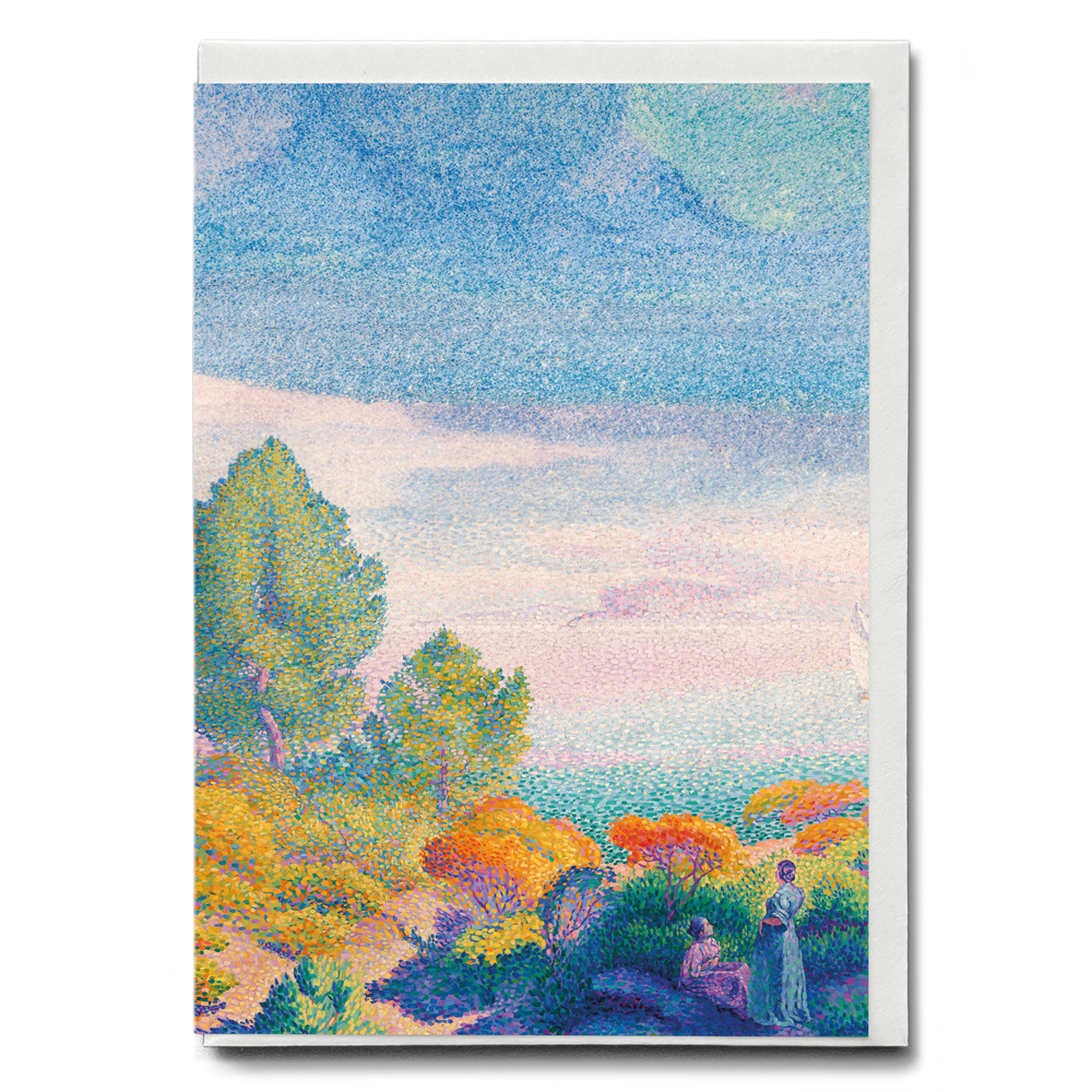 Two Women by the Shore, Mediterranean by Henri-Edmond Cross - Greeting Card