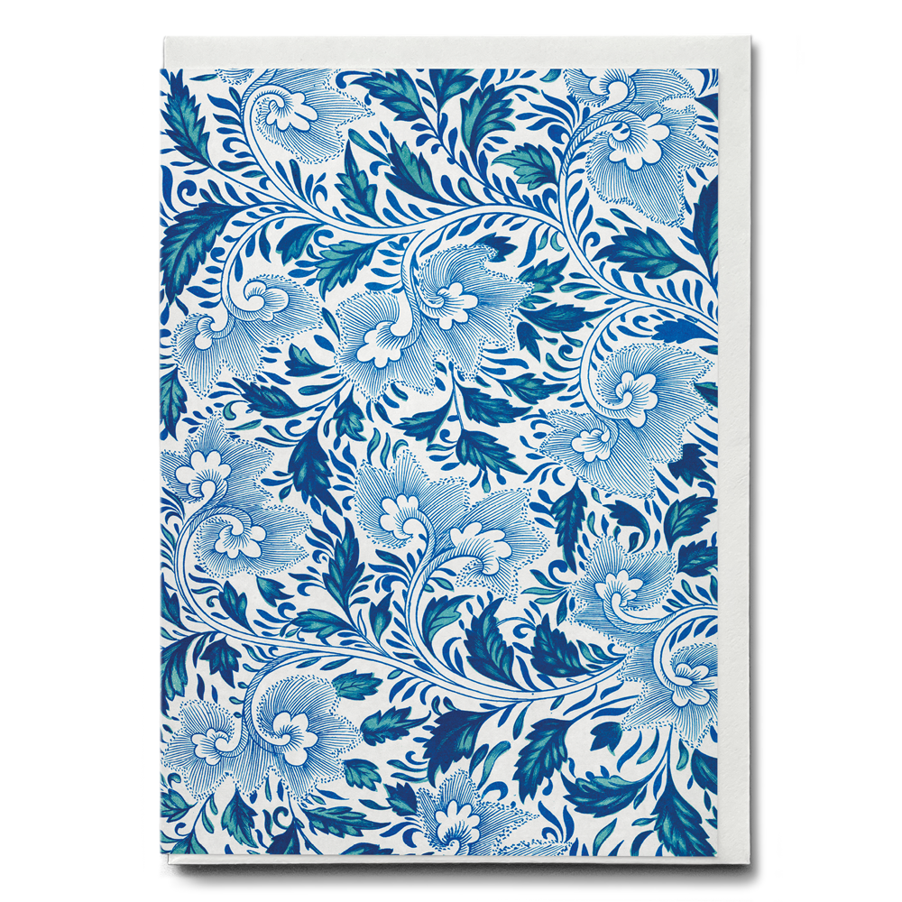 Flower illustration of Chinese Ornament by Owen Jones - Greeting Card