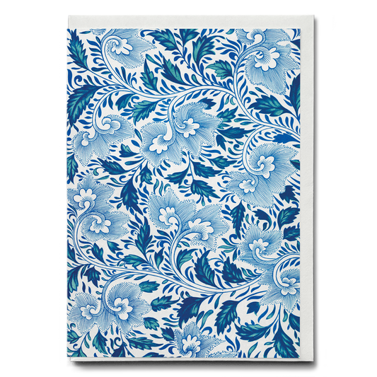 Flower illustration of Chinese Ornament by Owen Jones - Greeting Card