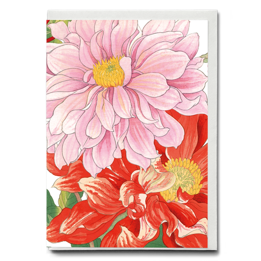 Dahlia flower By Tanigami Kônan - Wenskaart