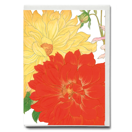Yellow & Orange Dahlia By Tanigami Kônan - Wenskaart