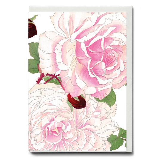 Pink Roses By Tanigami Kônan - Wenskaart