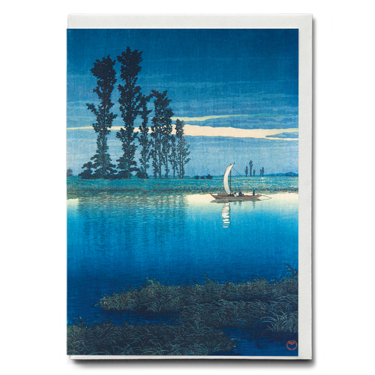 Evening of Ushibori By Kawase Hasui - Greeting Card