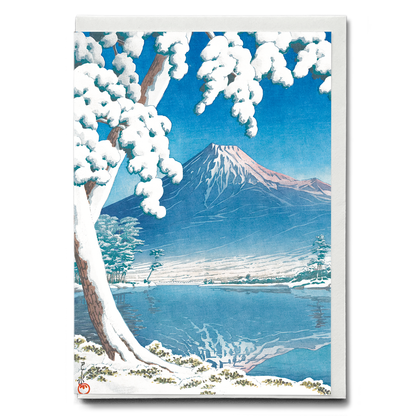 Clearing after a snowfall on Mount Fuji By Kawase Hasui - Greeting Card