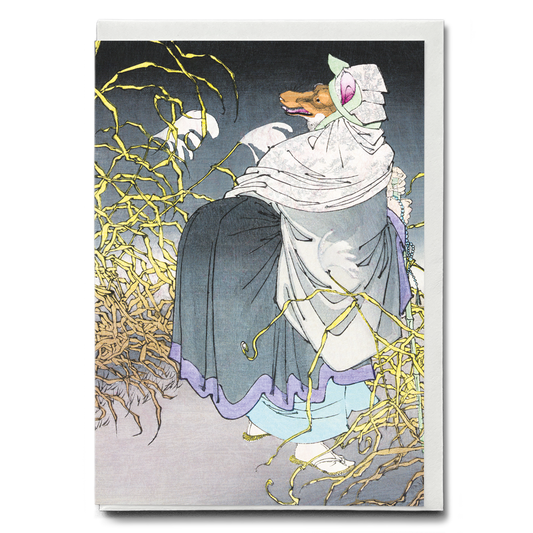 The Cry of the Fox By Tsukioka Yoshitoshi. - Greeting Card